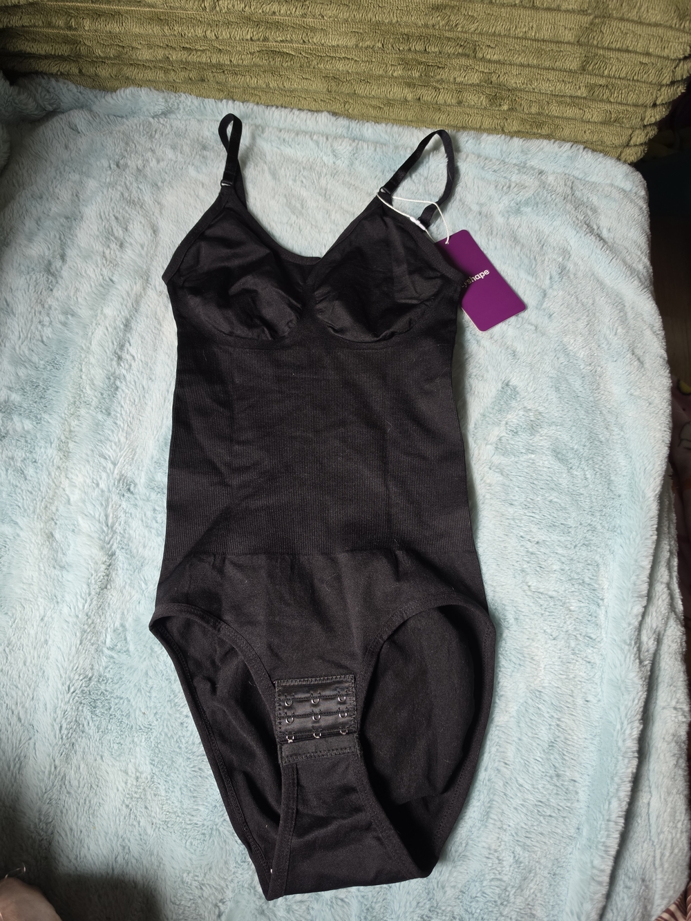 Black Sculpting Bodysuit with Adjustable Hook Closure